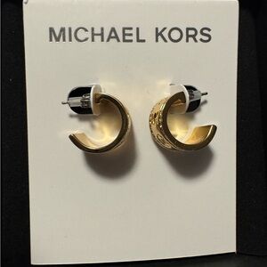 Michael Kors Gold Tone Hoop Earrings MKJC0032A710 NWT